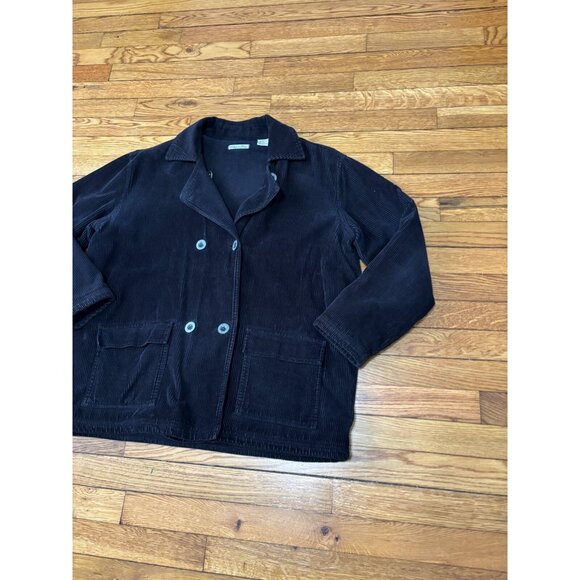 Mod-o-doc Womens Corduroy Jacket Sz 2 Shacket Black Fleece Lined Button Up - Picture 3 of 7